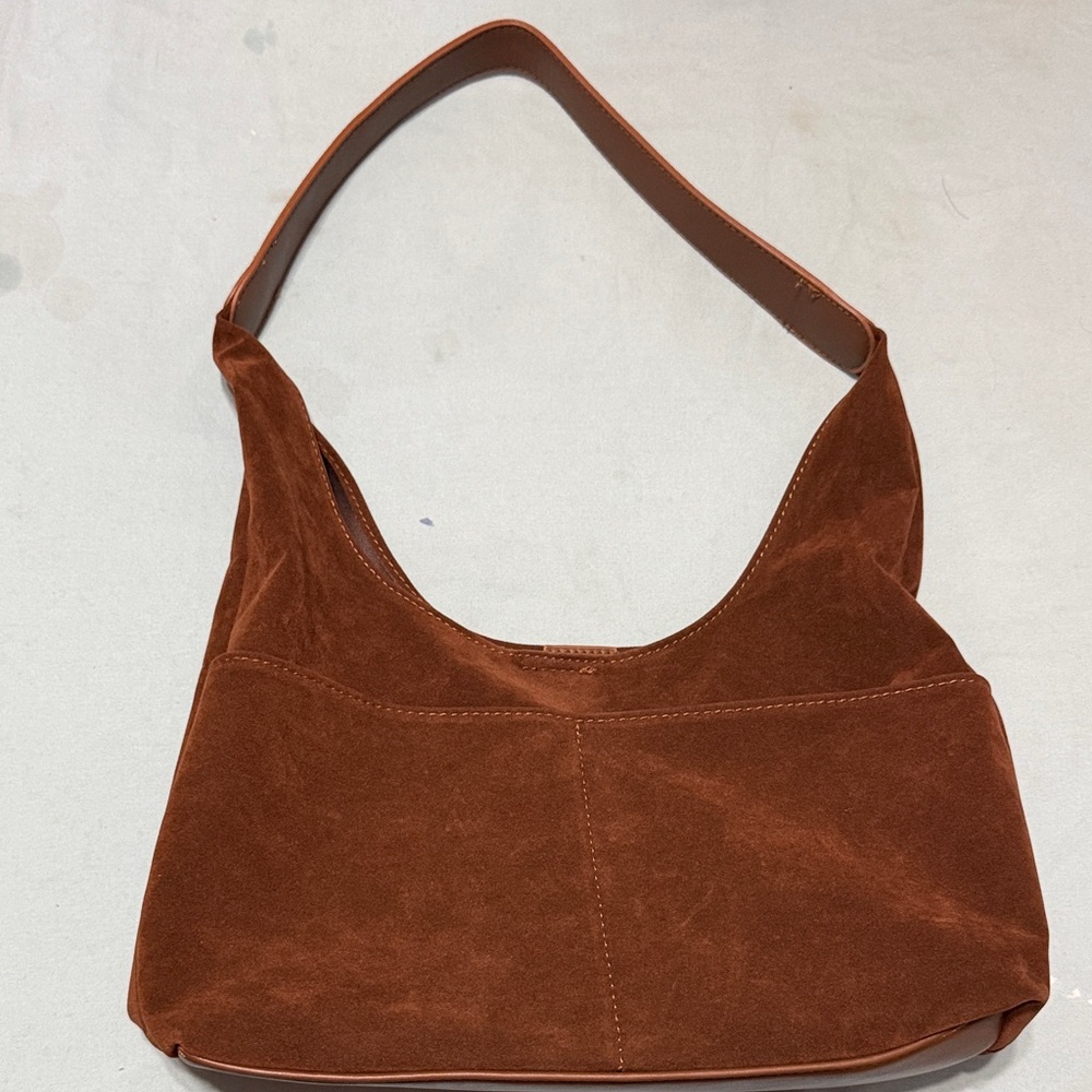 Elegant Brown Suede Shoulder Bag